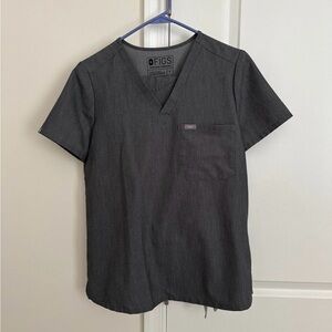 Figs Gray V-Neck Scrub Shirt